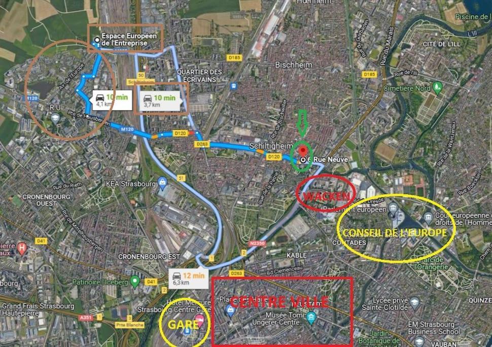 T2 - Tram Direct Strasbourg Centre Ville En 11 Min - Parking Gratuit ชิลติงไฮม์ ภายนอก รูปภาพ